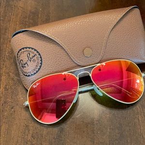 Ray-Ban flash mirrored aviator sunglasses